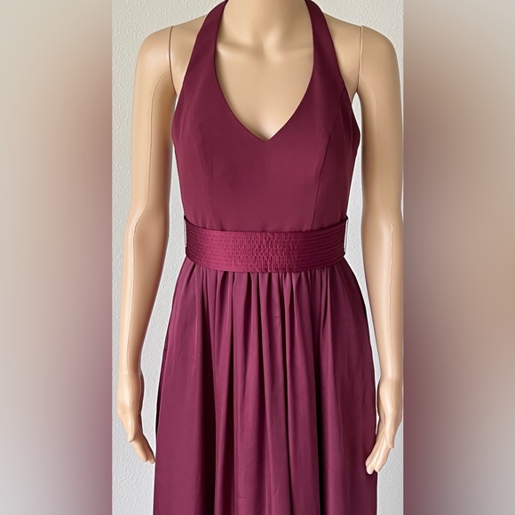 Vera Wang White Collection Wine Evening Gown Full Length Prom Bridesmaid Dress - Picture 4 of 12